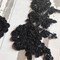1 Pair Black Beaded Lace Flower Applique for Dresses and Costume Making Mirror Design Patch